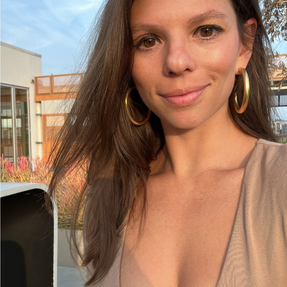 Aritzia Babaton Camel V-Neck Bodysuit